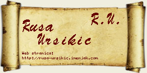 Rusa Uršikić vizit kartica